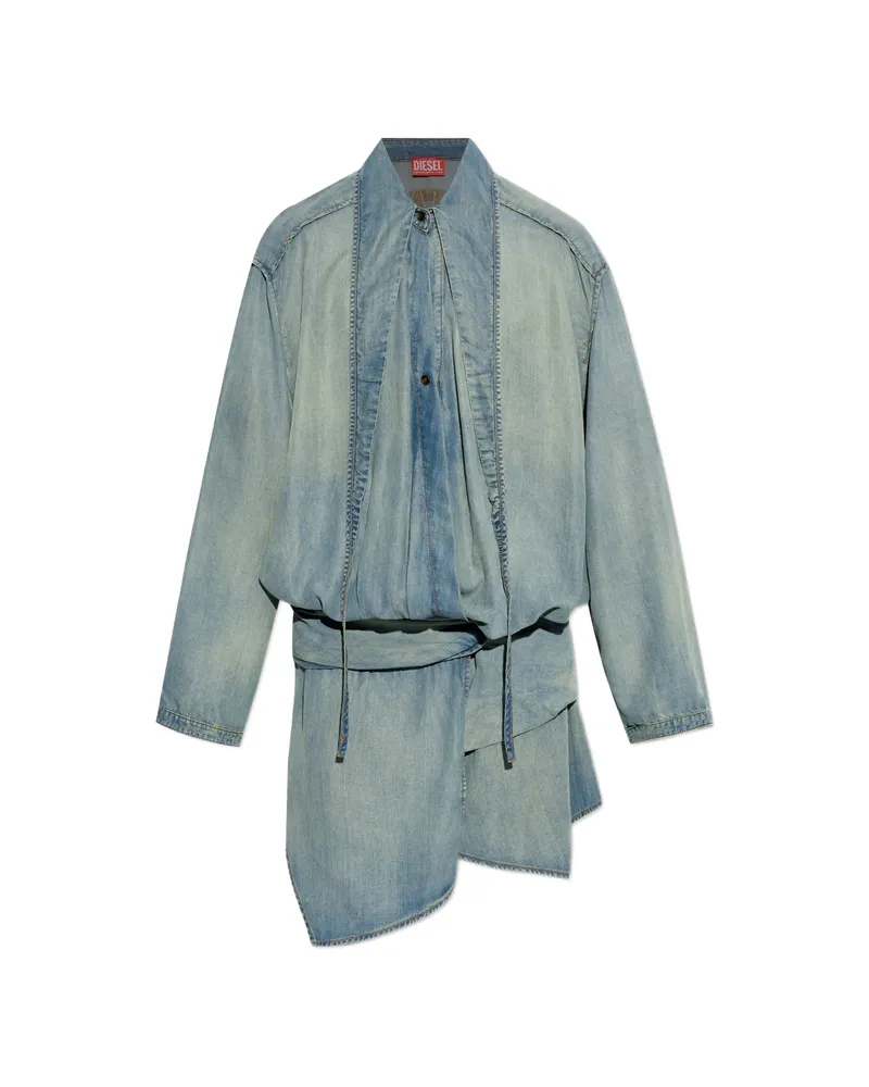 Diesel Draped Asymmetric Dress Blue