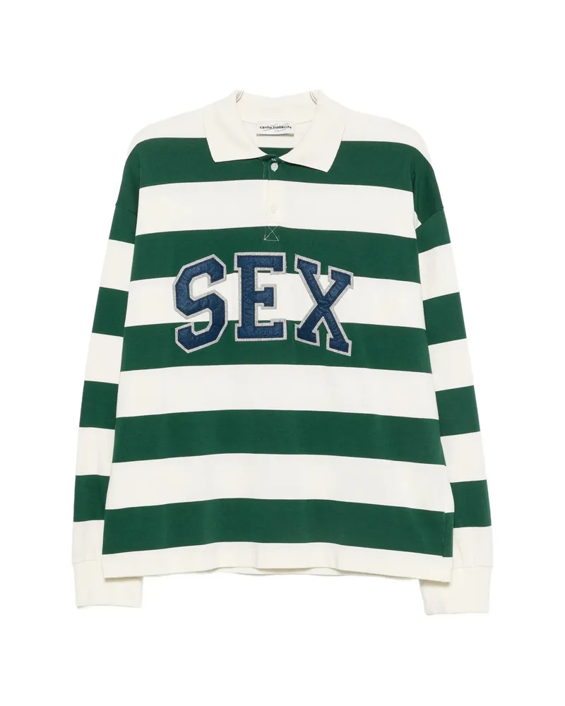 Carne Bollente Striped-pattern Polo Shirt Green
