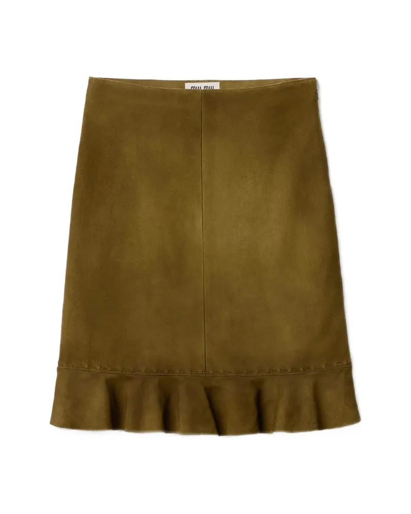 Miu Miu Waxed Suede Skirt 