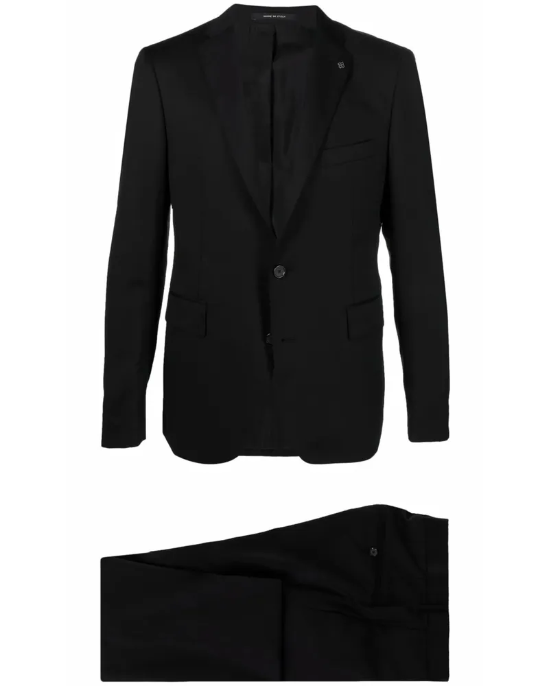 Tagliatore Fitted Single-breasted Suit Black
