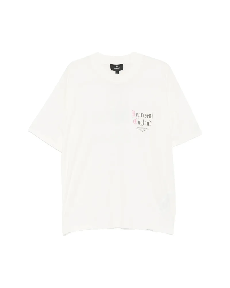 REPRESENT Logo-print Short-sleeve T-shirt Neutrals