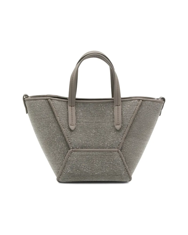 Brunello Cucinelli Embellished Tote Bag Silver
