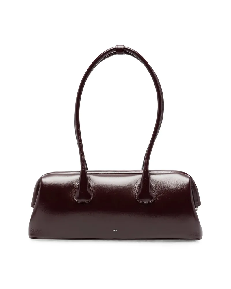 OSOI Boat Wide Leather Shoulder Bag Red