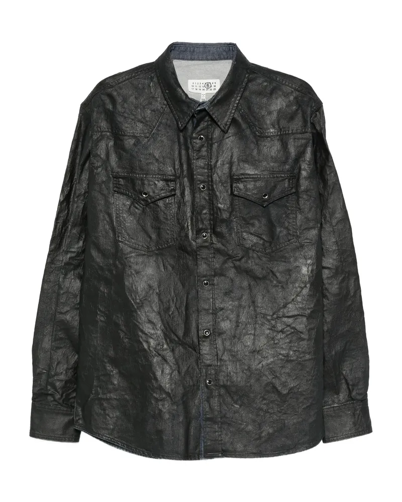 Maison Margiela Double-pockets Cotton Shirt Blue