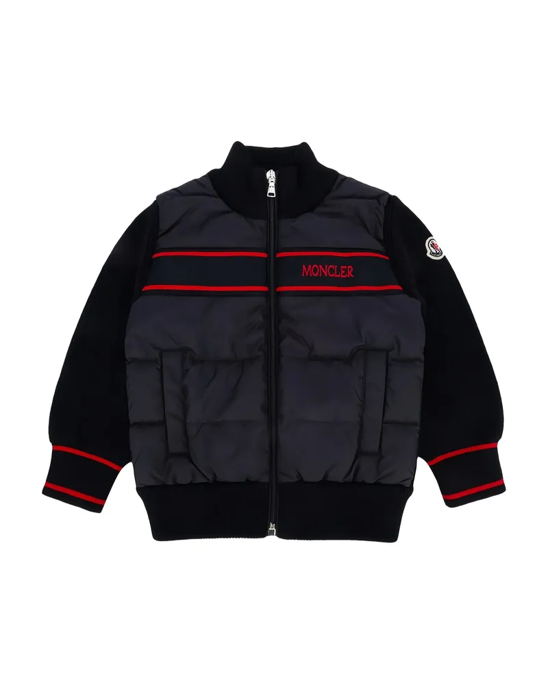 Moncler Panelled Padded Coat Blue