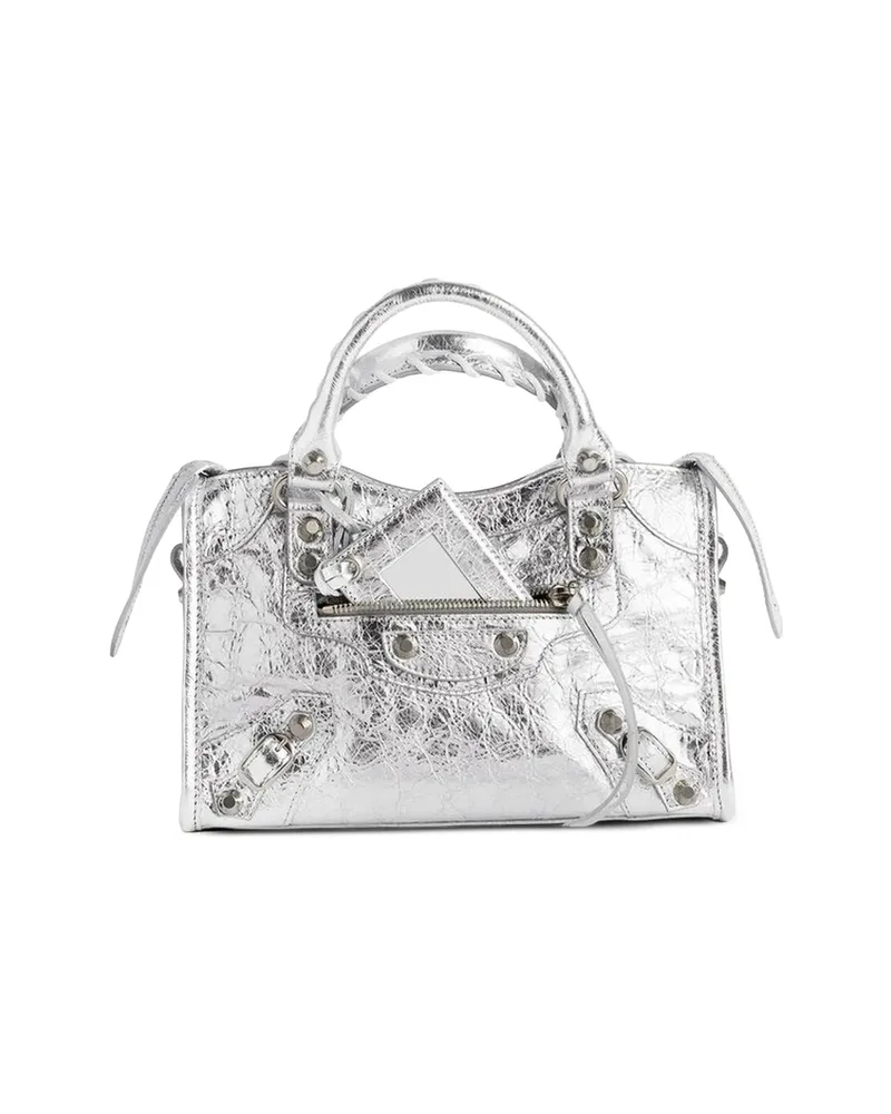 Balenciaga Mini Le City Tote Bag Silver