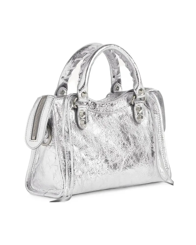 Balenciaga Mini Le City Tote Bag Silver
