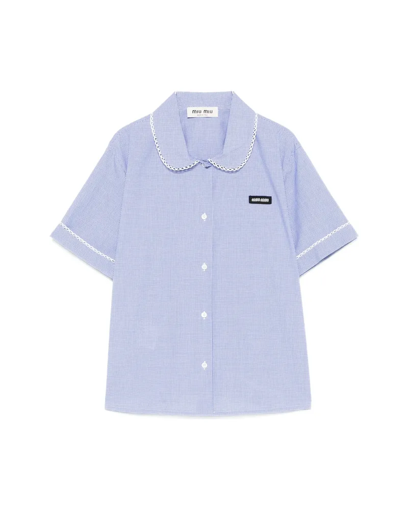 Miu Miu Vichy Pattern Shirt Blue