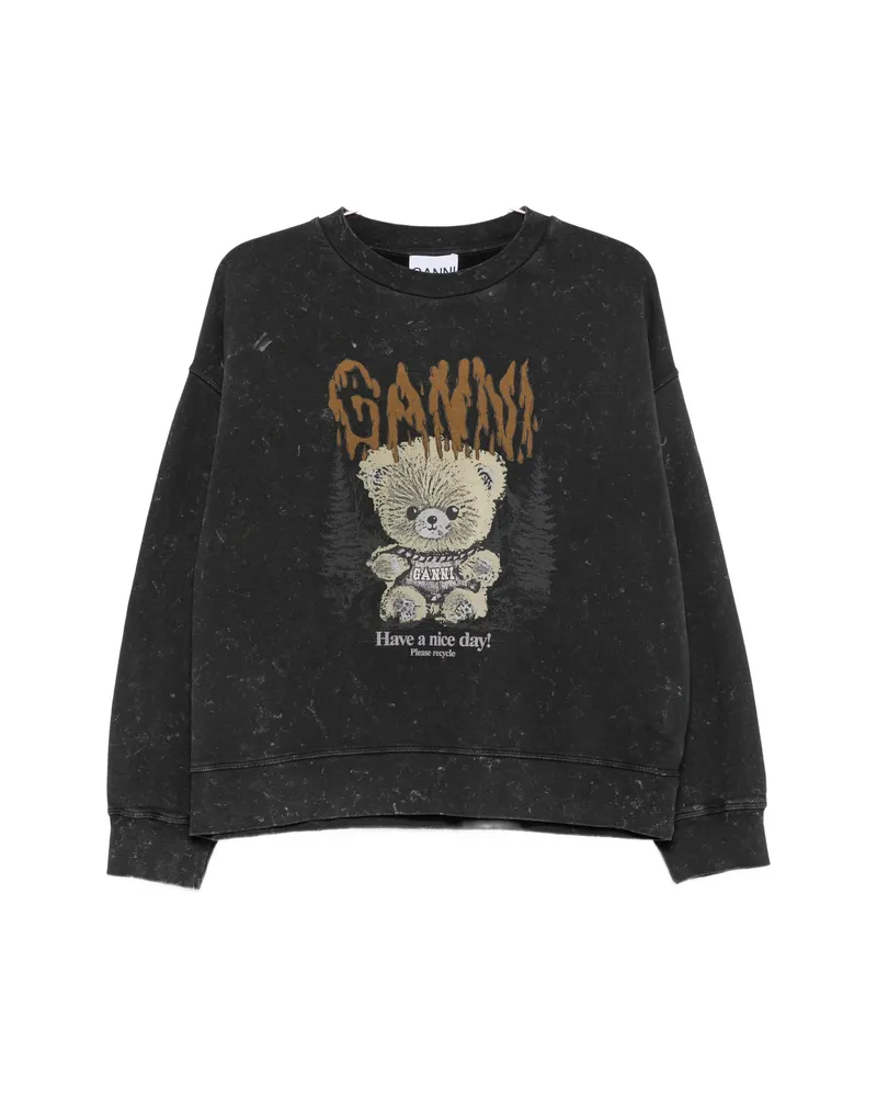 Ganni Graphic-print Sweatshirt Black