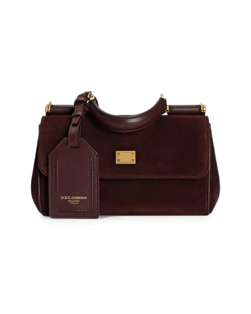 Dolce & Gabbana Mini My Sicily Handbag In Split Leather Red
