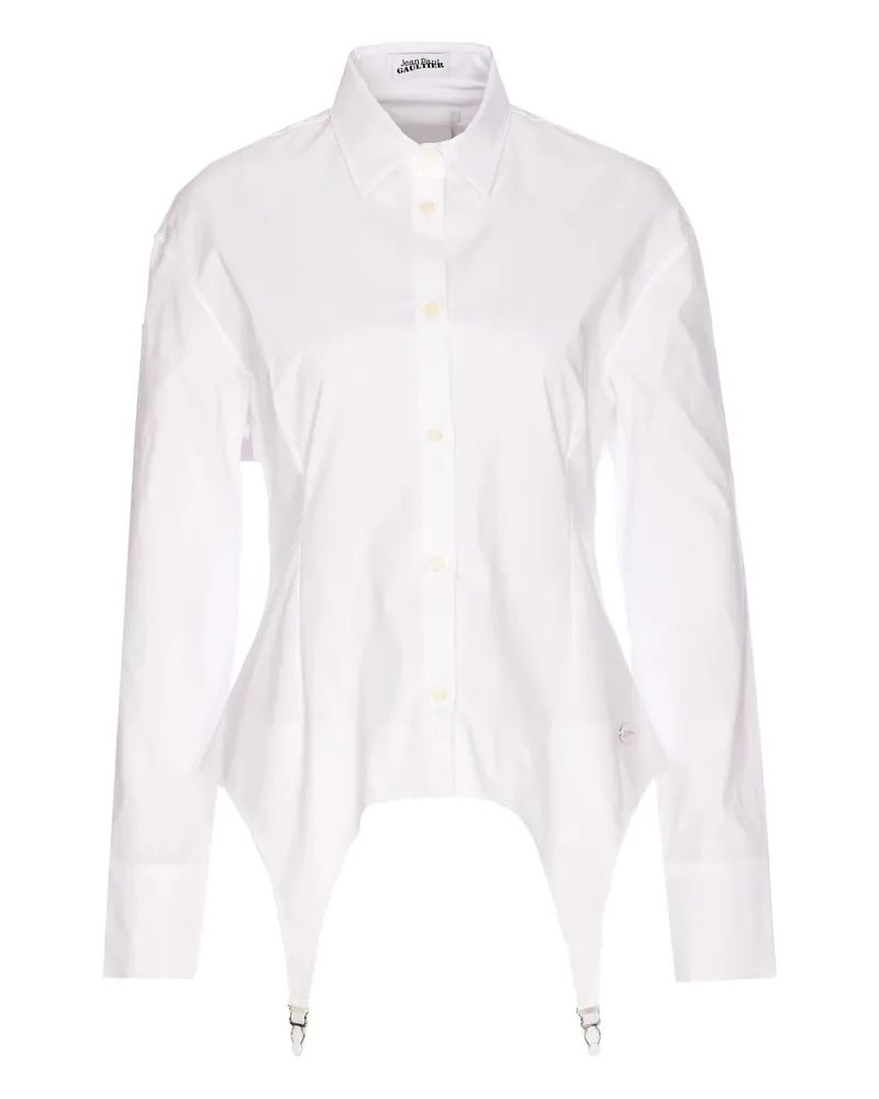 Jean Paul Gaultier Jaretekkes Button-front Logo-plaque Shirt White