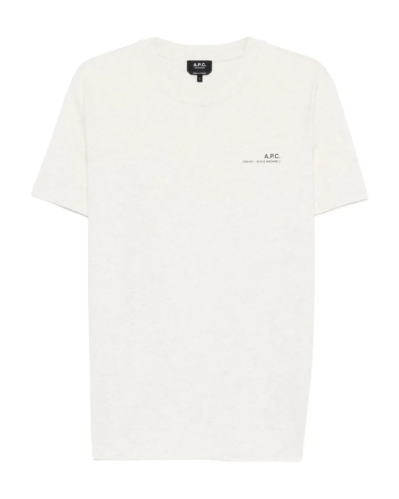 A.P.C. A. p.c. Logo-detail T-shirt Neutrals