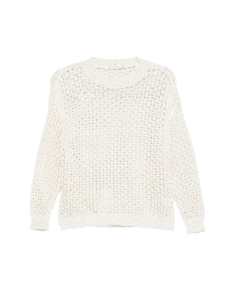 PANICALE Cashmere Open-knit Crew-neck Sweater Neutrals