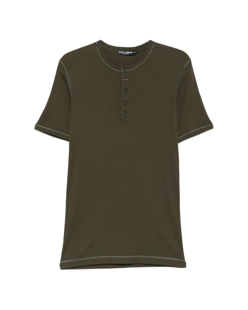 Dolce & Gabbana Buttoned T-shirt Green