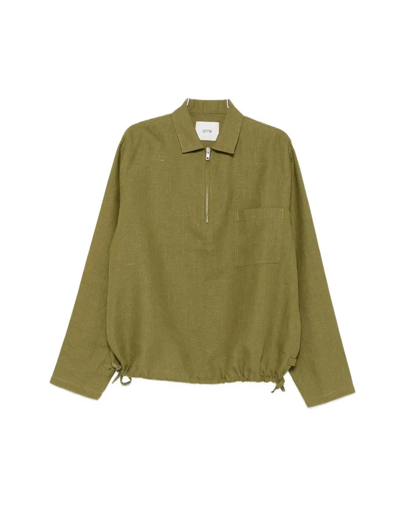 Arte Antwerp Zip-fastening Drawstring Polo Shirt Green