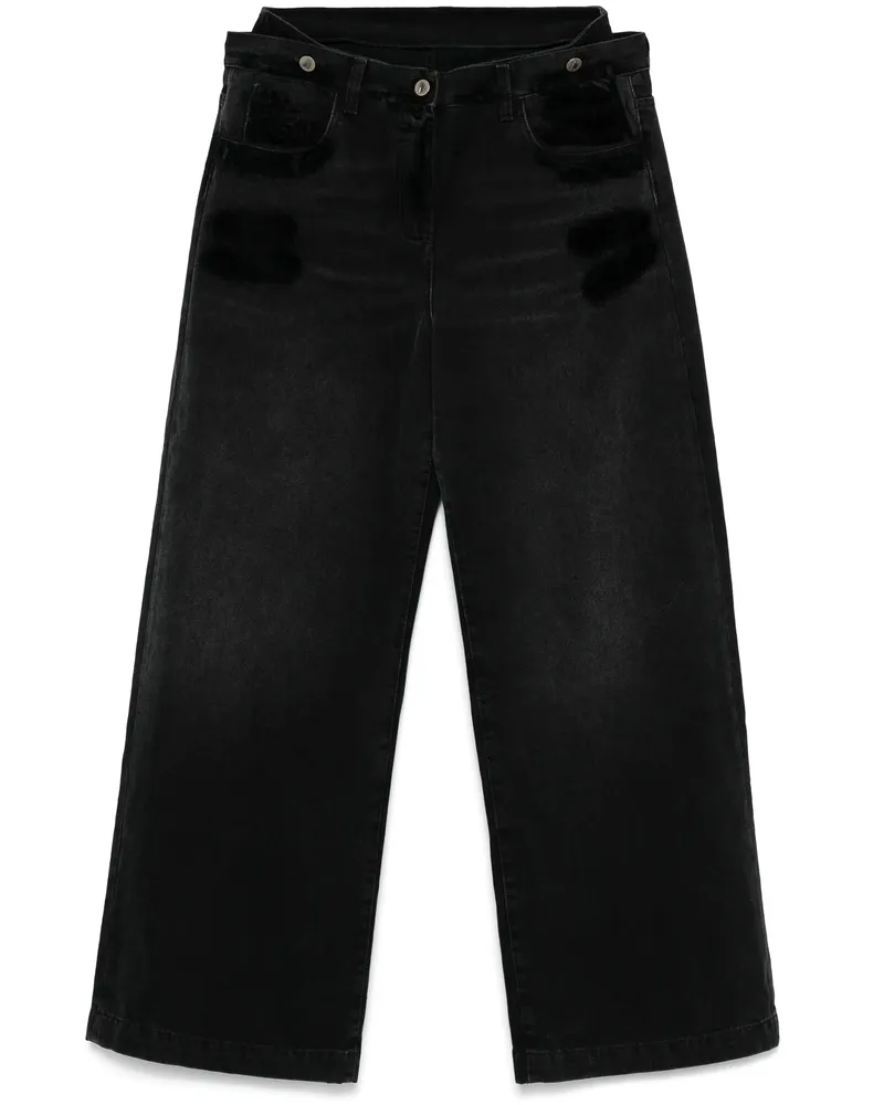 ATTICO Layered-waist Jeans Black