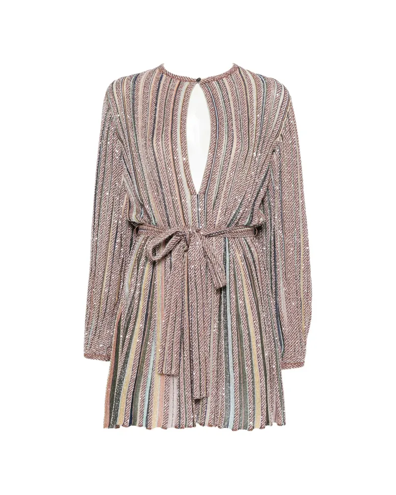 Missoni Sequin-embellished Striped Mini Dress Neutrals