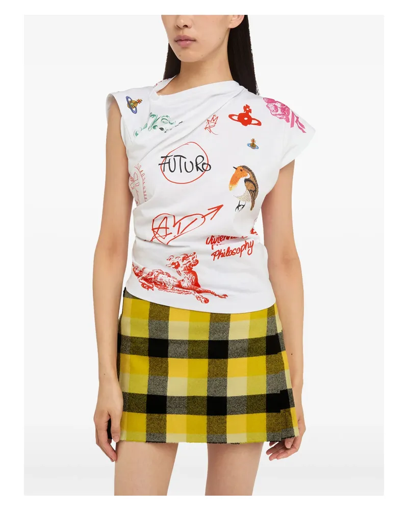 Vivienne Westwood Herbo Graphic-print Draped T-shirt White