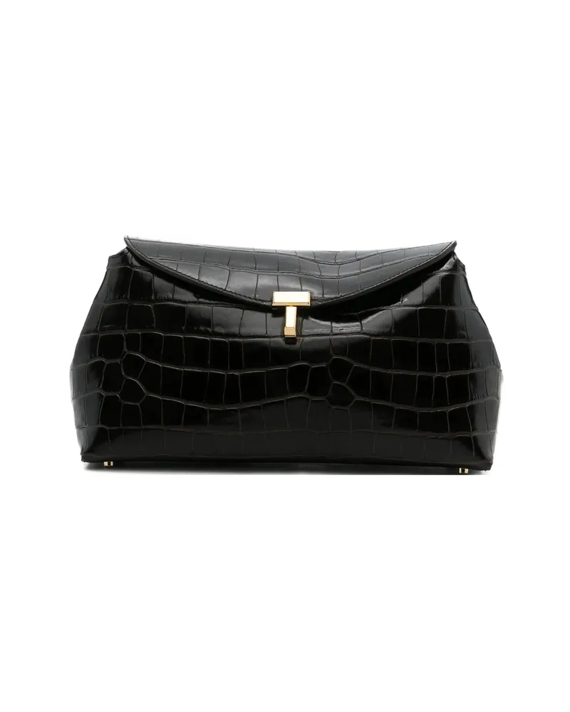 Totême Croc-effect Leather Clutch Bag Brown