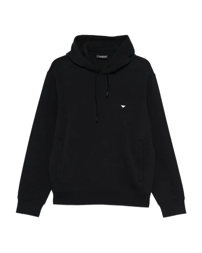 Emporio Armani Logo-embroidered Hoodie Blue