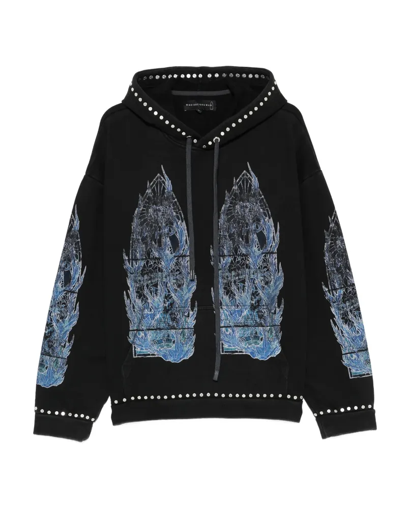 WHO DECIDES WAR Graphic-print Hoodie Black