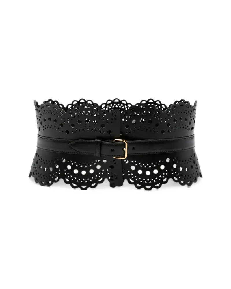 Alaïa Vienne Laser-cut Belt Black