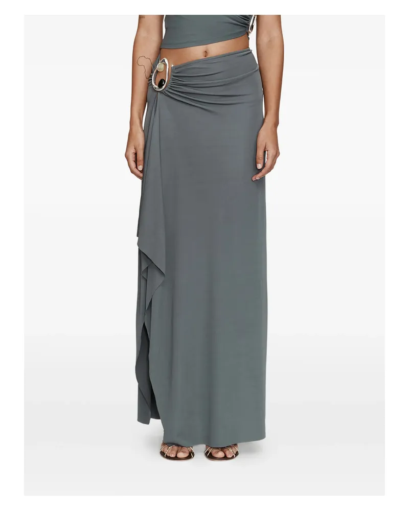 Christopher Esber Orica Cascade Crystal Skirt Grey