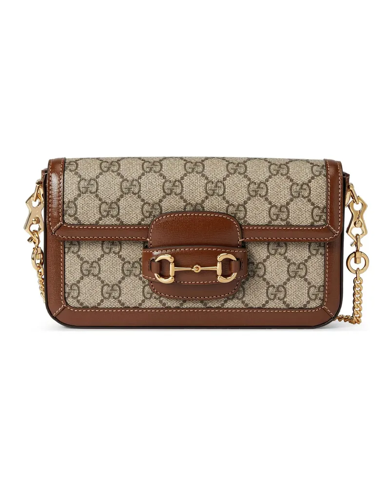 Gucci Small 1955 Horsebit GG-pattern Shoulder Bag Neutrals
