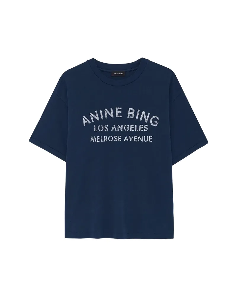 Anine Bing Cade Logo-detail Short-sleeve T-shirt Blue