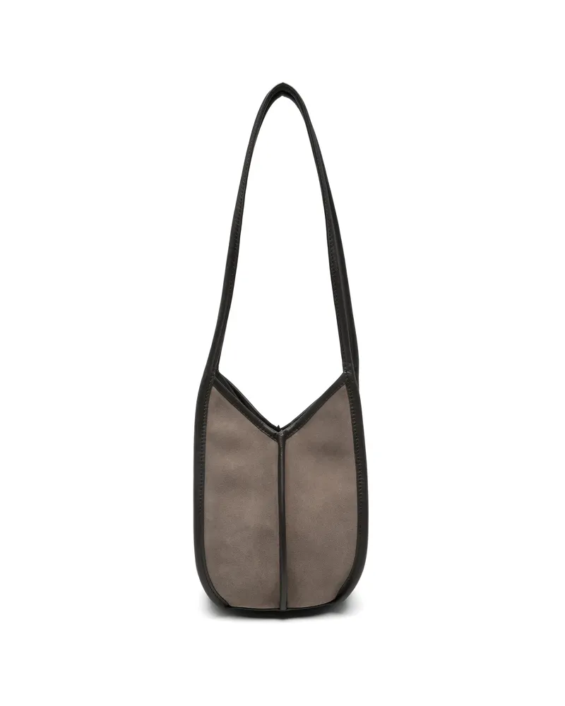 HEREU Cabus Leather-trim Shoulder Bag Grey