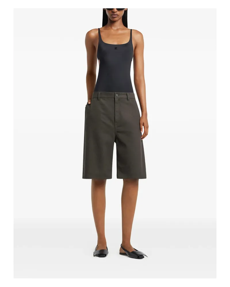 Courrèges Cut-out Swimsuit Black