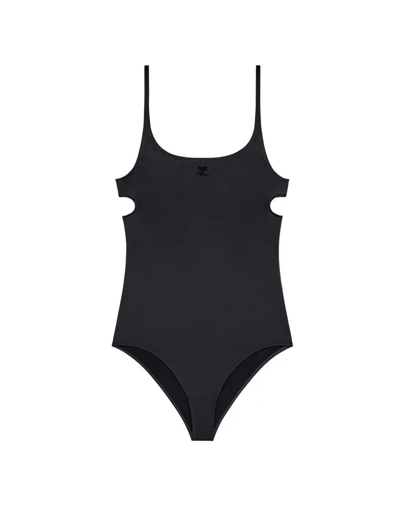 Courrèges Cut-out Swimsuit Black