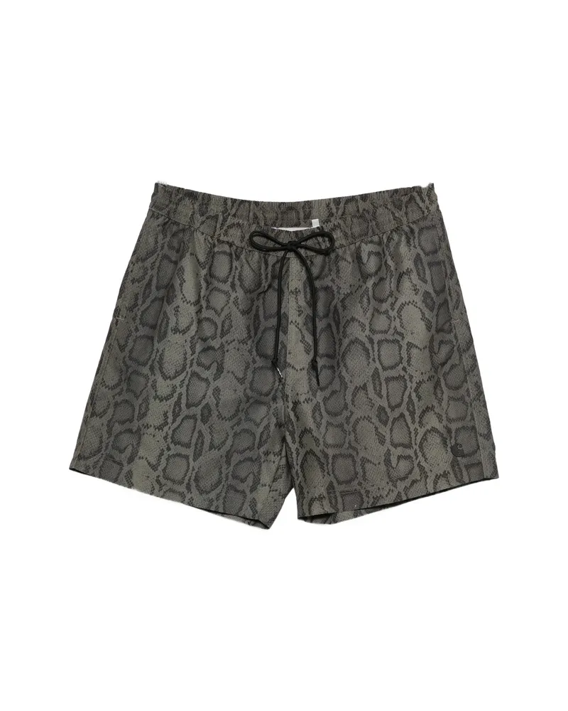 Carhartt WIP Snake-print Drawstring Swim Shorts Green