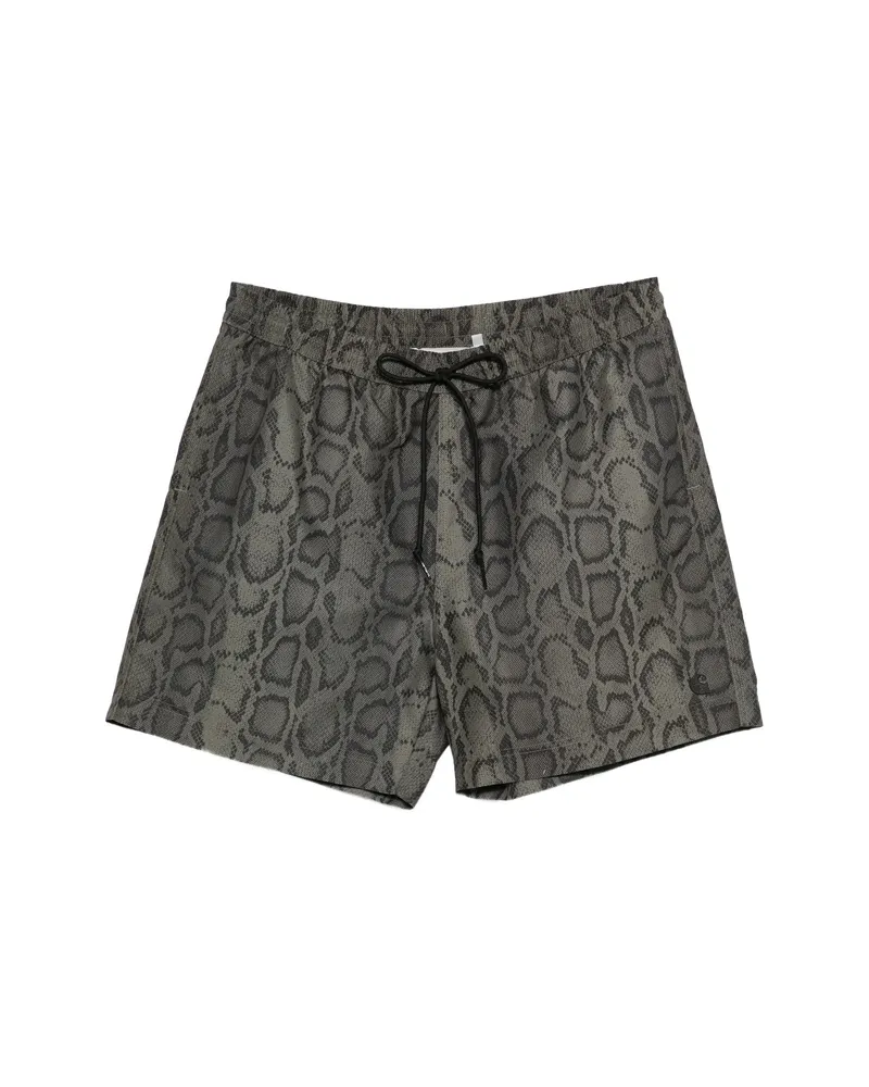 Carhartt WIP Snake-print Drawstring Swim Shorts Green