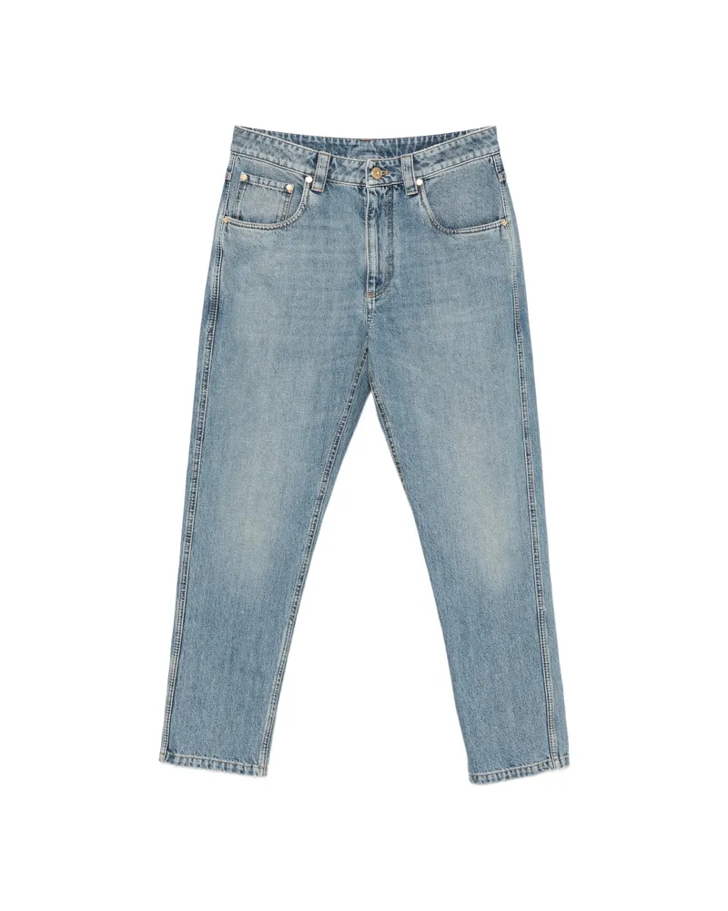 Brunello Cucinelli Logo-patch Jeans Blue