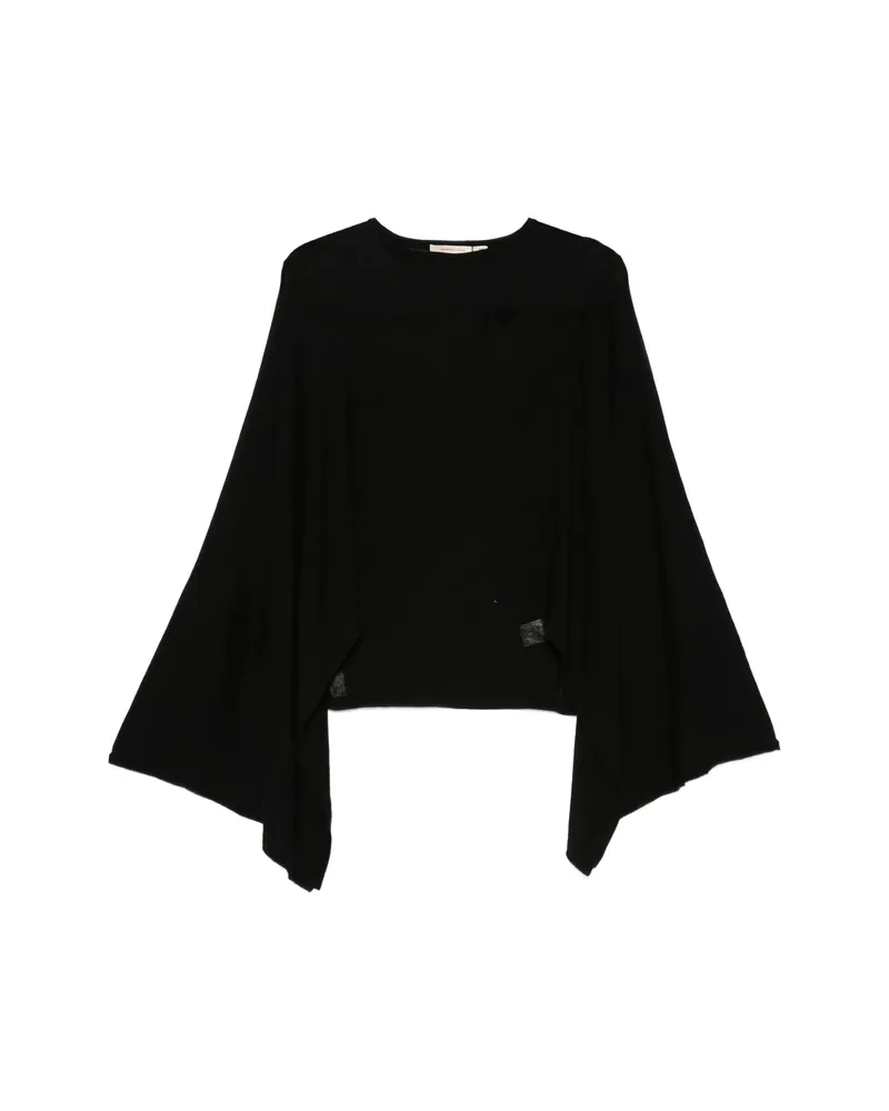Paloma Wool Draped-sleeve T-shirt Black