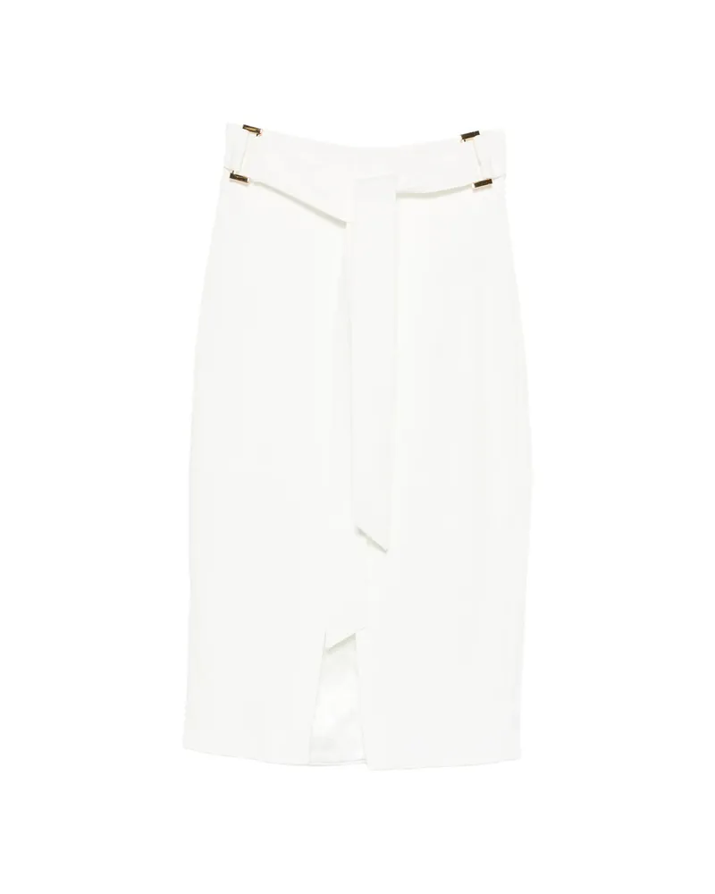 Elisabetta Franchi Belt-detail Midi Skirt White