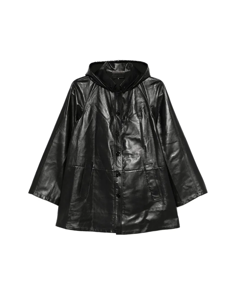 Prada Hooded Button Fastening Jacket Black