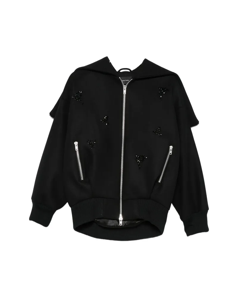 Simone Rocha Crystal-embellished Sailor-collar Jacket Black