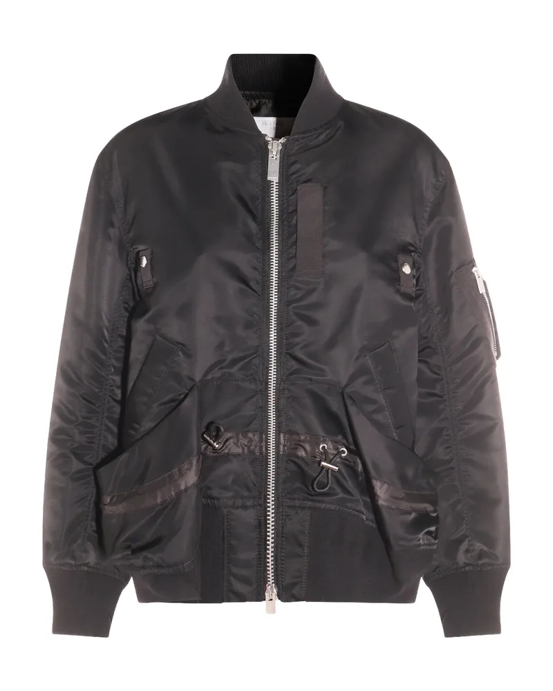 Sacai Ruffled Pocket Bomber Jacket Black