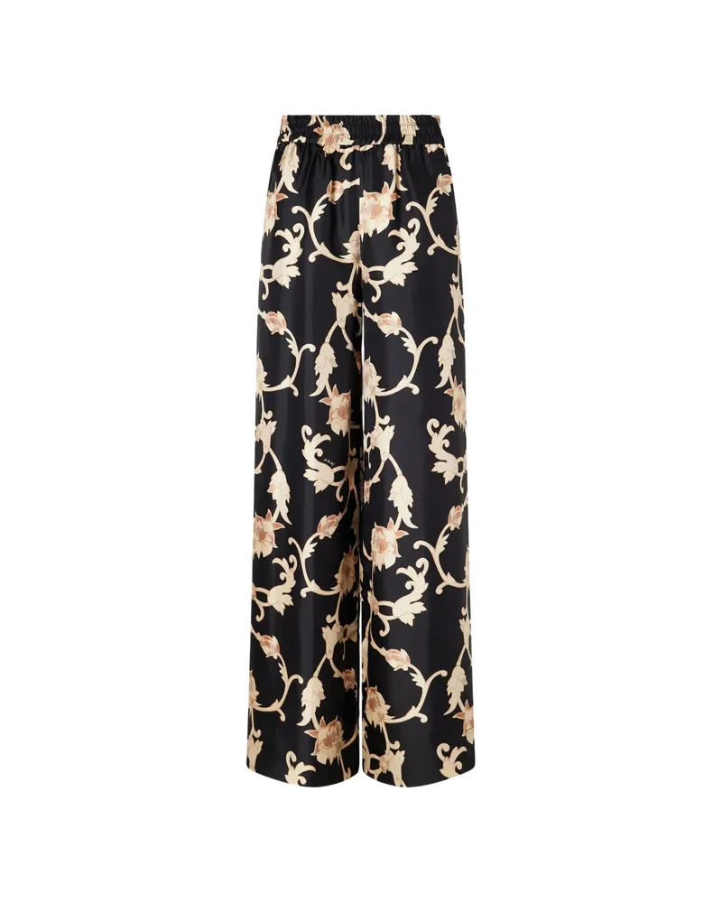 La DoubleJ Floral-print Palazzo Pants Black