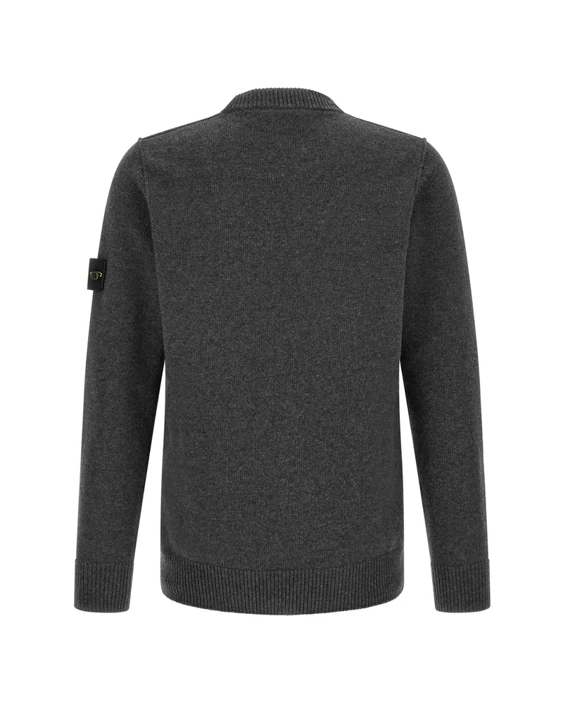 Stone Island Logo-patch Wool Sweater Grey