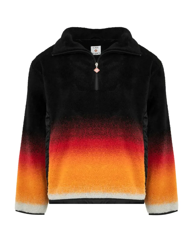 Casablanca Paris Gradient-effect Zip Sweatshirt Black