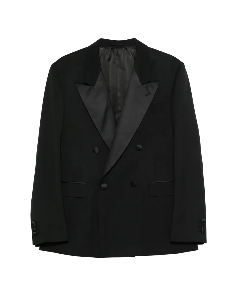LARDINI Double-breasted Shawl-lapel Suit Black