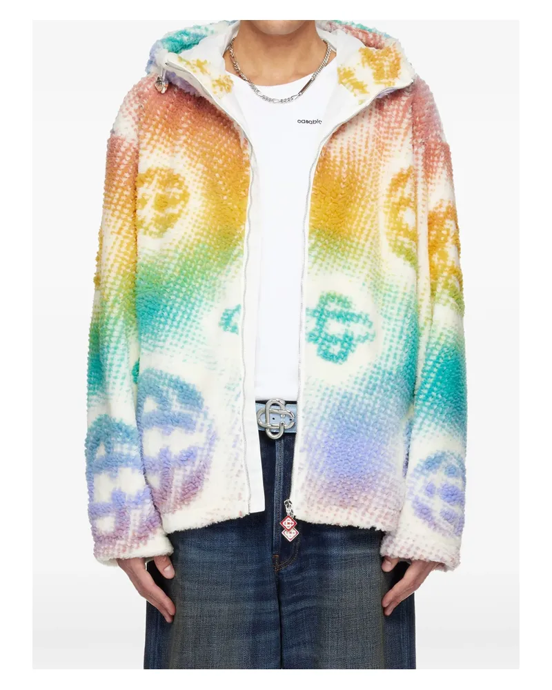 Casablanca Paris Halftone Monogram Hooded Jacket White
