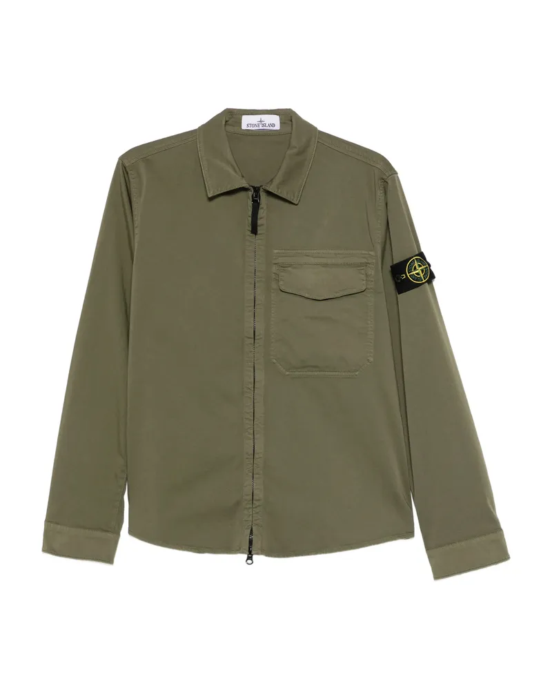 Stone Island Zip Pocket Shirt Green