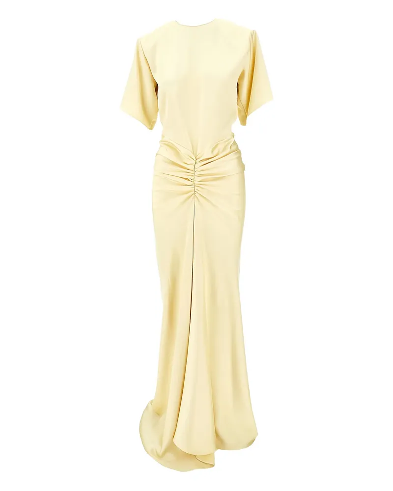 ANDAMANE Iris Ruched Maxi Dress Yellow