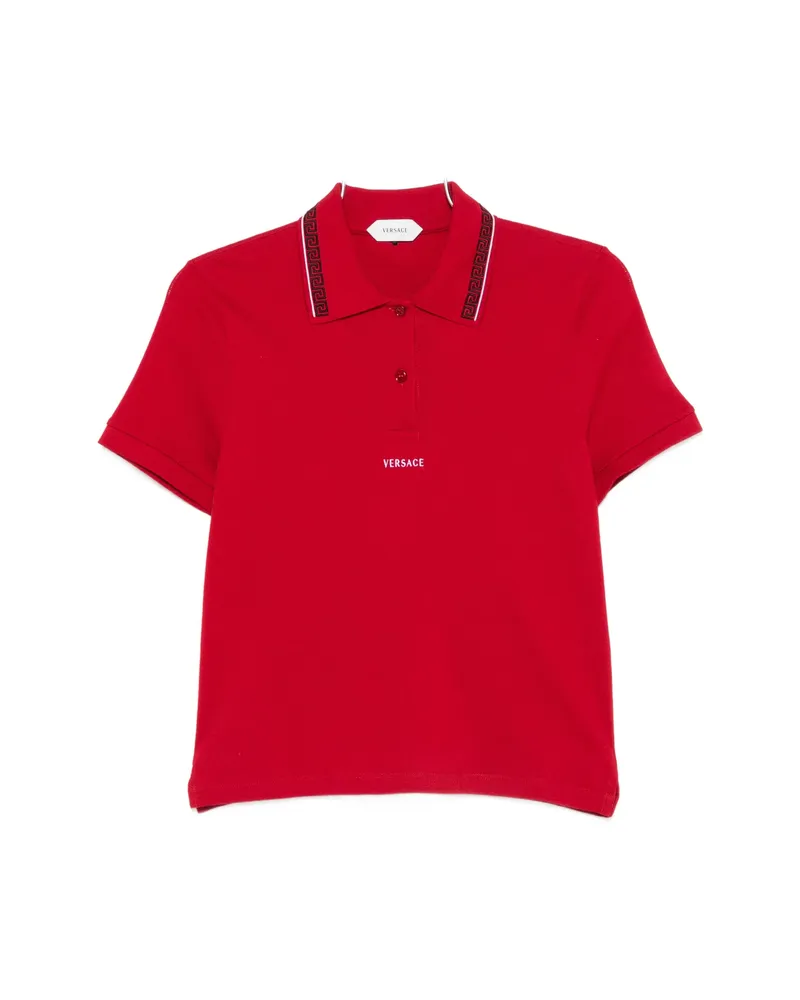 Versace Greca-border Polo Shirt Red