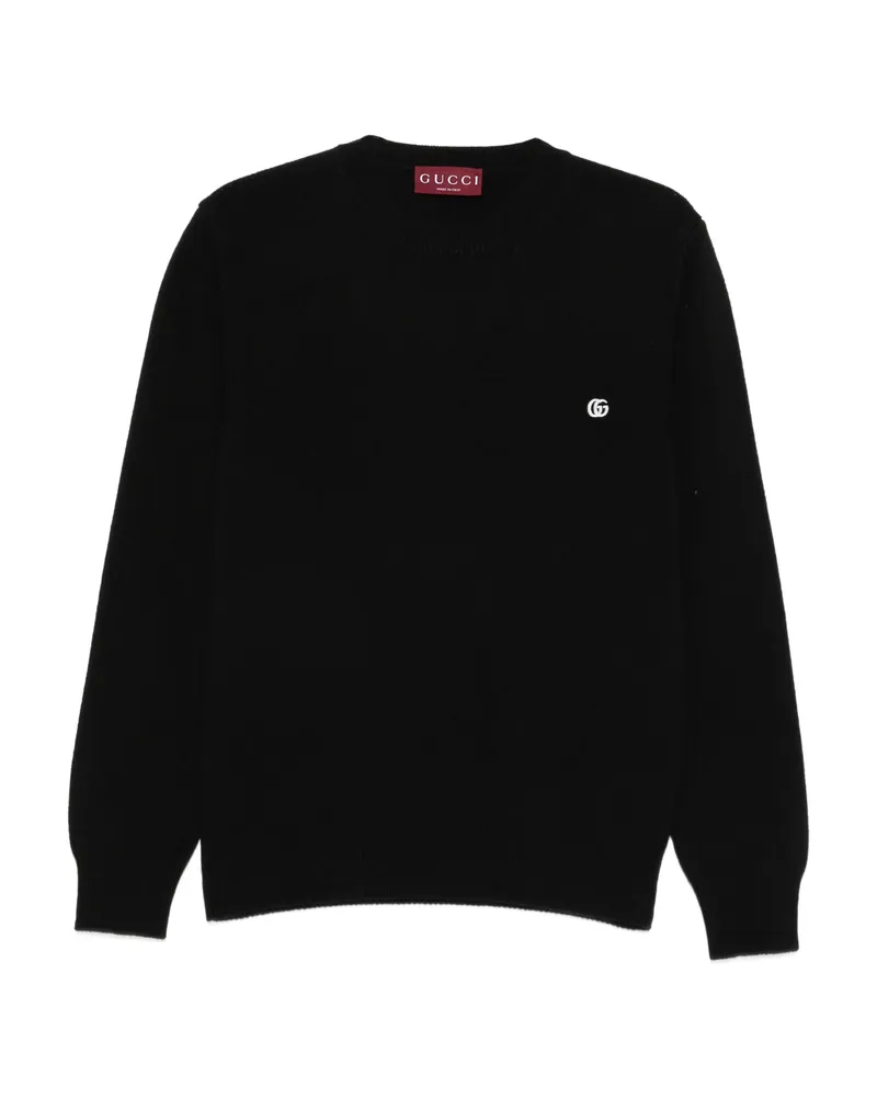 Gucci Logo-plaque Crew-neck Sweater Black