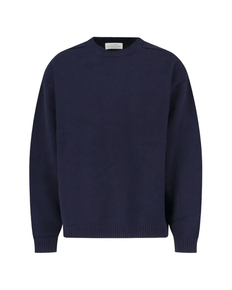 Studio Nicholson Hemyl Ribbed-trim Sweater Blue